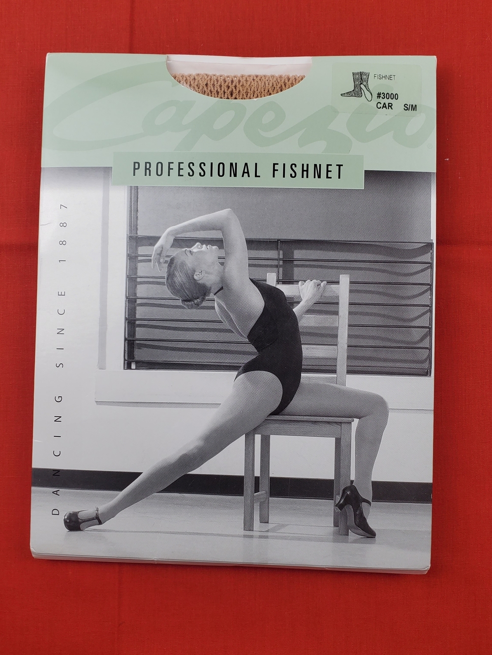 Capezio Tan Professional Fishnet Tights Packaging